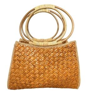 Adrienne Vittadini Straw Handle Bag NEW WITH TAGS